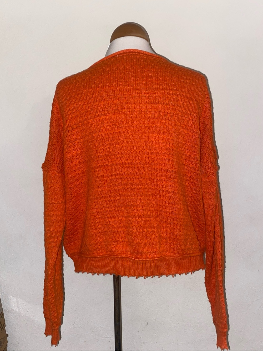 Willow-Root Women's Cozy Textured Orange Sweater - Picture 4 of 7